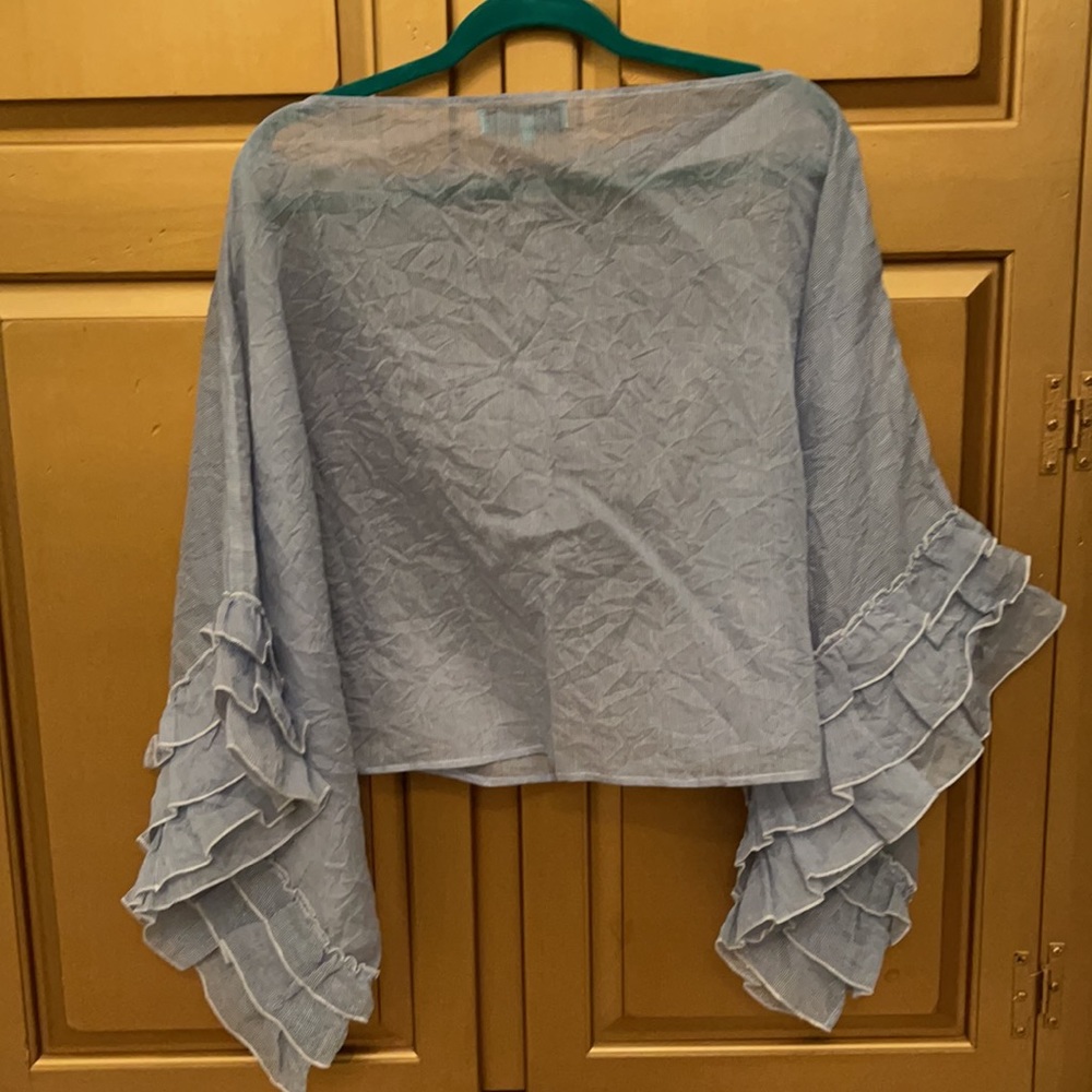 Chasensully Searsucker Stripe Fiesta Ruffle Shirt - Picture 4 of 4